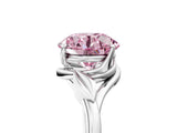White gold Fancy Pink Round Cut Diamond Solitaire Ring with Twist Band and Four-Prong Setting_81