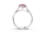 White gold Fancy Pink Round Cut Diamond Solitaire Twist Band Prong Setting Ring_94