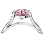 White gold Fancy Pink Round Cut Diamond Solitaire Twist Band Prong Setting Ring_95