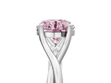 White gold Fancy Pink Round Cut Diamond Solitaire Twist Band Prong Setting Ring_96