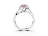 White gold Fancy Pink Round Cut Diamond Split Shank Halo Ring with Four-Prong Setting_44
