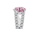 White gold Fancy Pink Round Cut Diamond Split Shank Pavé Engagement Ring with Four-Prong Setting_34