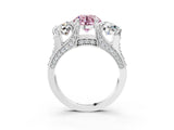 White gold Fancy Pink Round Cut Diamond Three-Stone Ring with Channel Set Band and Four-Prong Setting_48