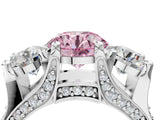 White gold Fancy Pink Round Cut Diamond Three-Stone Ring with Channel Set Band and Four-Prong Setting_49