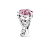 White gold Fancy Pink Round  Cut Diamond Twist Band Solitaire with Prong Setting_5