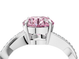White gold Fancy Pink Round  Cut Diamond Twisted Band Engagement Ring with Prong Setting_7