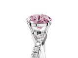 White gold Fancy Pink Round  Cut Diamond Twisted Band with Pavé Setting and Four-Prong Setting_5