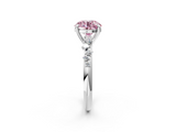 White gold Fancy Pink Round  Cut Diamond Vine Band with Four-Prong Setting_2