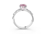 White gold Fancy Pink Round  Cut Diamond Vine Band with Four-Prong Setting_3