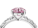 White gold Fancy Pink Round  Cut Diamond Vine Band with Four-Prong Setting_4