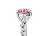 White gold Fancy Pink Round  Cut Diamond Vine Band with Four-Prong Setting_5