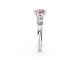 White gold Fancy Pink Round  Cut Five-Stone Prong Set Diamond Ring with Classic Band_31