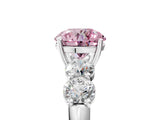 White gold Fancy Pink Round  Cut Five-Stone Prong Set Diamond Ring with Classic Band_34