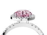White gold Fancy Pink Round Cut Halo Diamond Pave Band with Prong Setting_40