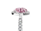 White gold Fancy Pink Round Cut Halo Diamond Pave Band with Prong Setting_41