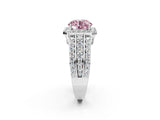 White gold Fancy Pink Round Cut Halo Diamond Ring with Round  Split Shank and Prong Setting_60