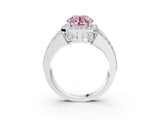 White gold Fancy Pink Round Cut Halo Diamond Ring with Round  Split Shank and Prong Setting_61