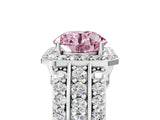 White gold Fancy Pink Round Cut Halo Diamond Ring with Round  Split Shank and Prong Setting_63