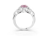White gold Fancy Pink Round Cut Halo Diamond Split Shank Engagement Ring with Four-Prong Setting_3