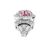 White gold Fancy Pink Round Cut Halo Diamond Split Shank Engagement Ring with Four-Prong Setting_5