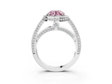 White gold Fancy Pink Round  Cut Halo Pave Split Shank Prong Setting Ring_35