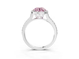 White gold Fancy Pink Round Cut Halo Round Diamond Pavé Band with Four-Prong Setting_18