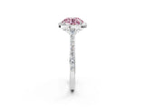 White gold Fancy Pink Round Cut Halo Round Diamond Pavé Band with Four-Prong Setting_23