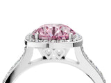 White gold Fancy Pink Round Cut Halo Round Diamond Pavé Band with Four-Prong Setting_31