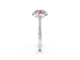 White gold Fancy Pink Round Cut Halo Round Diamond Pavé Band with Four-Prong Setting_41