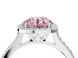 White gold Fancy Pink Round Cut Halo Round Diamond Pavé Band with Four-Prong Setting_43