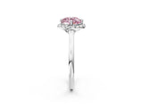 White gold Fancy Pink Round Cut Halo Round Diamond Solitaire Engagement Ring with Pave Band and Four-Prong Setting_26