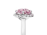 White gold Fancy Pink Round Cut Halo Round Diamond Solitaire Engagement Ring with Pave Band and Four-Prong Setting_29