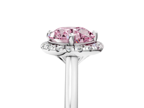 White gold Fancy Pink Round Cut Halo Round Diamond Solitaire Engagement Ring with Pave Band and Four-Prong Setting_29