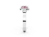 White gold Fancy Pink Round Cut Halo Round Diamond Twist Band with Four-Prong Setting_26