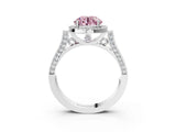 White gold Fancy Pink Round Cut Halo Round Diamond Twist Band with Four-Prong Setting_27