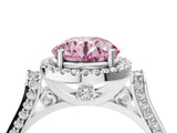White gold Fancy Pink Round Cut Halo Round Diamond Twist Band with Four-Prong Setting_28