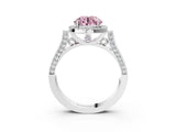 White gold Fancy Pink Round Cut Halo Round Diamond Twist Band with Four-Prong Setting_33