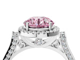 White gold Fancy Pink Round Cut Halo Round Diamond Twist Band with Four-Prong Setting_34
