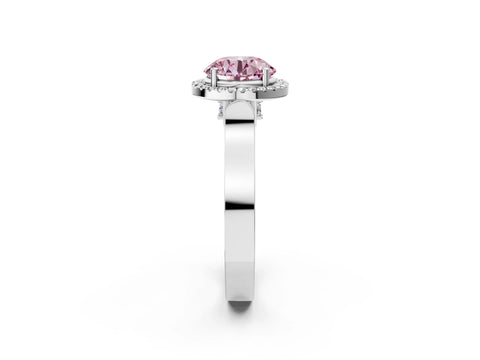 White gold Fancy Pink Round Cut Halo Round Diamond Twist Band with Four-Prong Setting_37