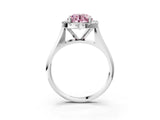 White gold Fancy Pink Round  Cut Halo Solitaire Engagement Ring with Square Band and Four-Prong Setting_105