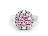 White gold Fancy Pink Round  Cut Halo Solitaire Engagement Ring with Square Band and Four-Prong Setting_12