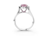 White gold Fancy Pink Round  Cut Halo Solitaire Engagement Ring with Square Band and Four-Prong Setting_122