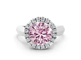 White gold Fancy Pink Round  Cut Halo Solitaire Engagement Ring with Square Band and Four-Prong Setting_125