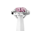 White gold Fancy Pink Round  Cut Halo Solitaire Engagement Ring with Square Band and Four-Prong Setting_17