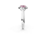 White gold Fancy Pink Round  Cut Halo Solitaire Engagement Ring with Square Band and Four-Prong Setting_62