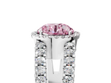 White gold Fancy Pink Round  Cut Halo Split Shank Diamond Ring with Four-Prong Setting_5