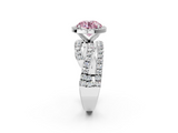 White gold Fancy Pink Round  Cut Halo Split Shank Prong Setting Ring_2