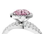 White gold Fancy Pink Round  Cut Halo Split Shank Prong Setting Ring_40