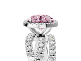 White gold Fancy Pink Round  Cut Halo Split Shank Prong Setting Ring_41