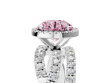 White gold Fancy Pink Round  Cut Halo Split Shank Prong Setting Ring_5